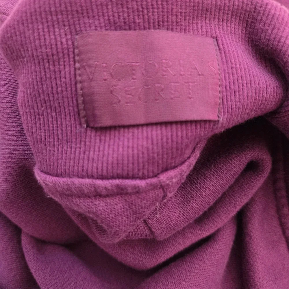 Victorias Secret Purple Lace Up Front Fleece Jogger Sweatpants XXL Athleisure